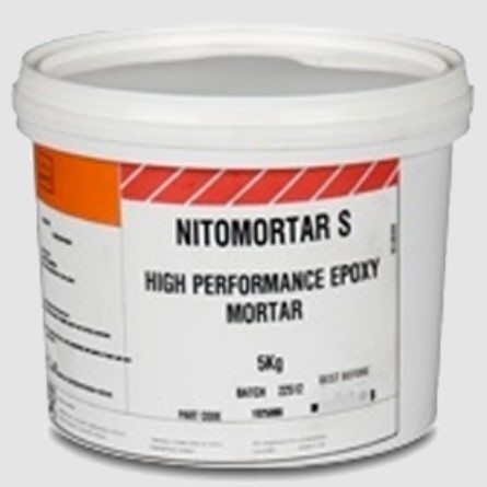 NITOMORTAR S (10L)- High Strength , abrasion resistance Epoxy reinstatement mortar for Fast and permanent patch repair of Concrete in Sewage Tanks, Sea Walls, Industrial Floors and as Bedding mortar.